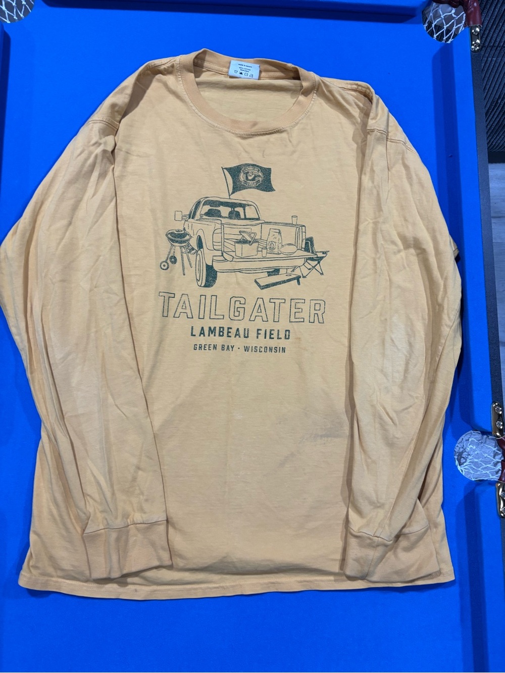 Tailgater Lambeau Field Long Sleeve Tee in Tan official stadium store